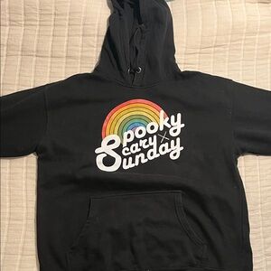 Black Hoodie with Rainbow Graphic